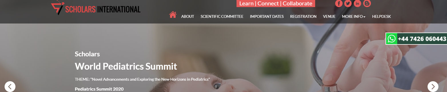 "Pediatrics Summit 2020" scheduled at Orlando, FL from June 01-02, 2020.